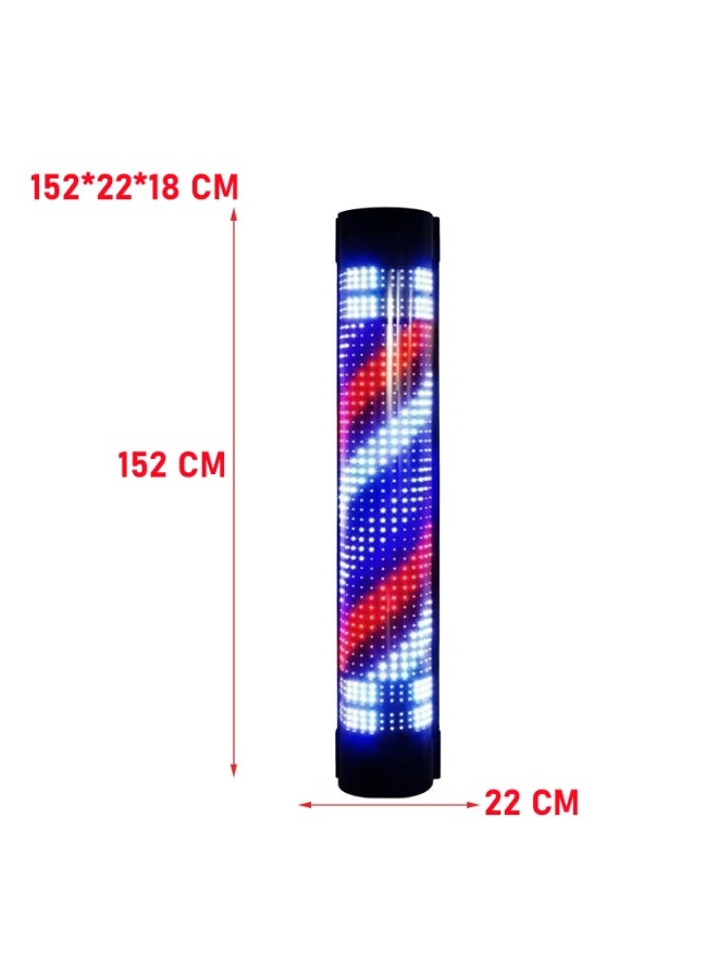 Rotating LED Barber Pole Light 152 * 22 * 18 cm – Remote Control Wall-Mounted Barber Shop Sign Lamp, High Brightness Energy-Saving Classic Red White Blue LED Pole for Salon, Haircut Shop & Barbershop - Image 2